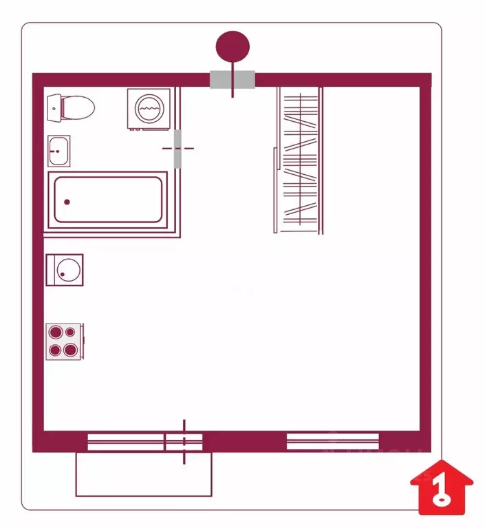 1-к кв. Омская область, Омск ул. Красный Путь, 103 (36.7 м) - Фото 2