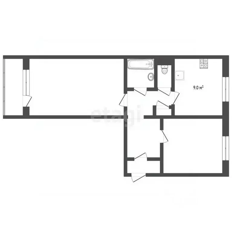 2-к кв. Ямало-Ненецкий АО, Муравленко ул. Губкина, 17 (51.8 м) - Фото 0