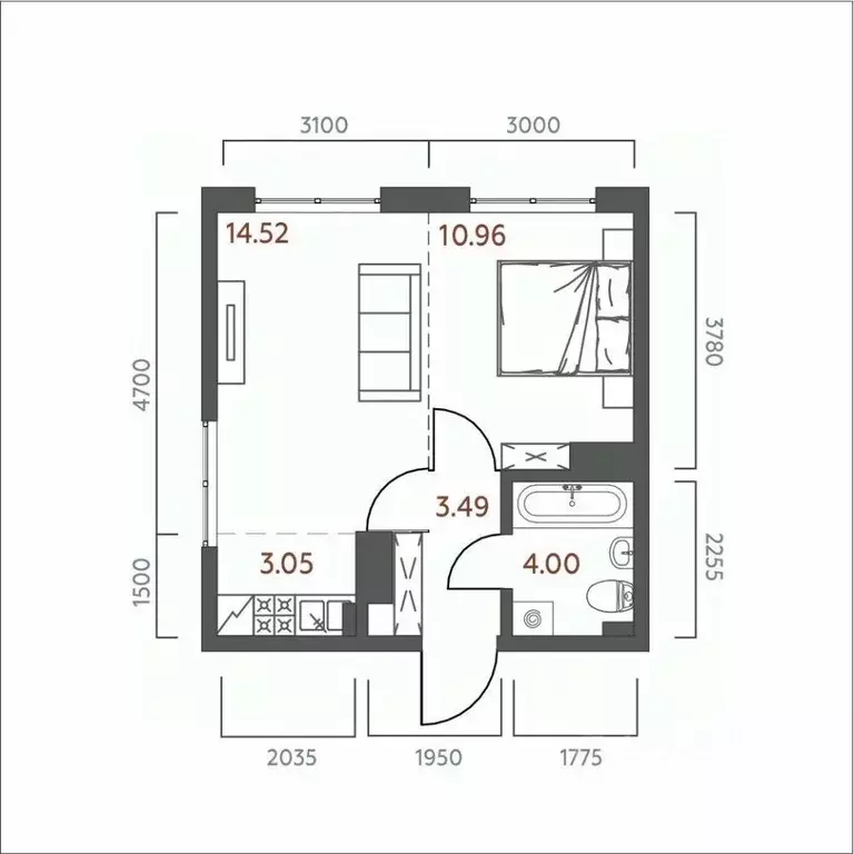 1-к кв. Иркутская область, Иркутск ул. 6-я Советская, 2 (36.02 м) - Фото 0