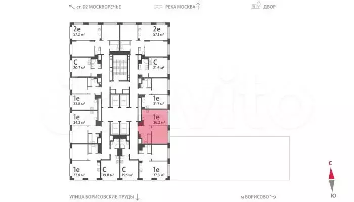 1-к. квартира, 36,2м, 20/30эт. - Фото 1