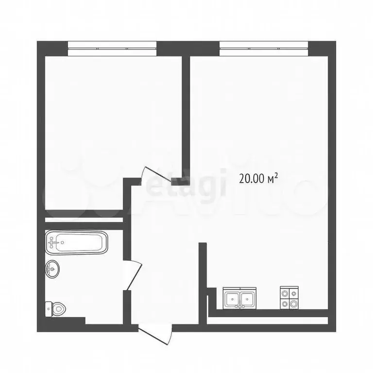 1-к. квартира, 40 м, 2/9 эт. - Фото 0