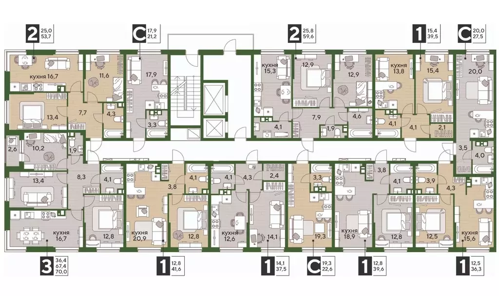 2-к кв. Краснодарский край, Краснодар Догма Парк мкр,  (53.7 м) - Фото 2