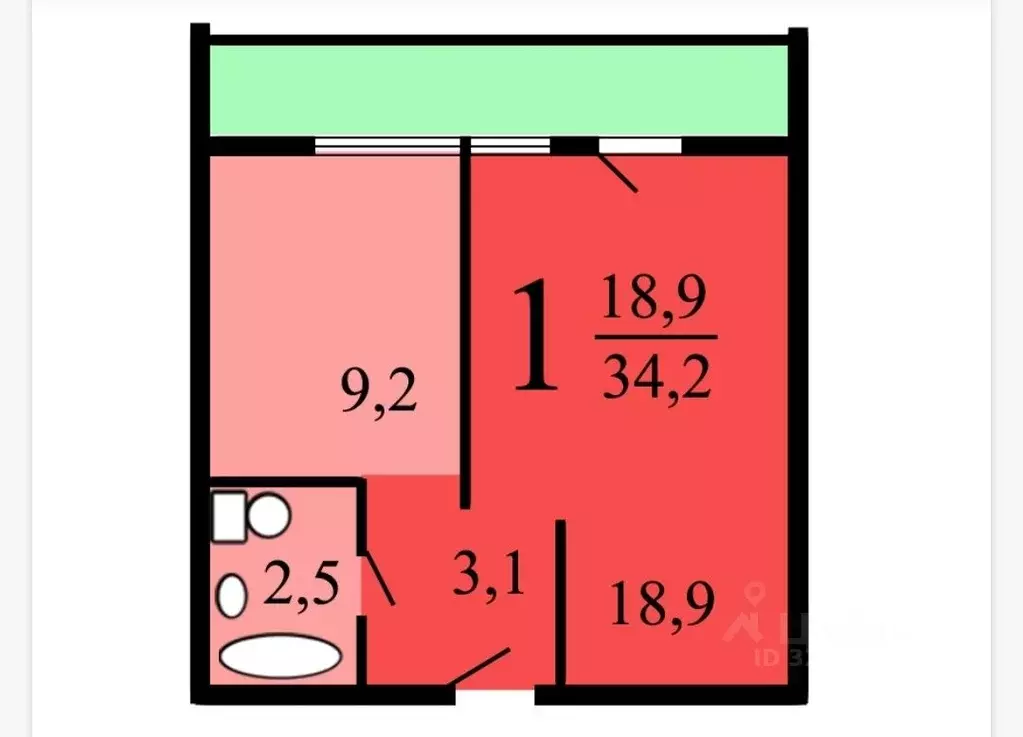 1-к кв. Москва Чертановская ул., 27К1 (33.2 м) - Фото 2
