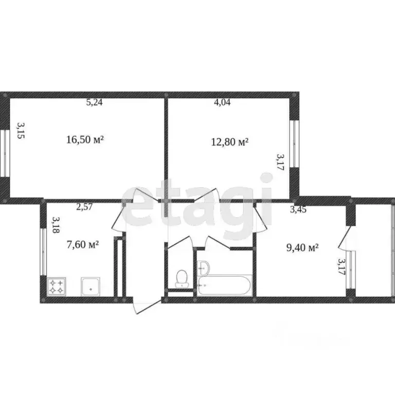 3-к кв. Белгородская область, Белгород бул. Юности, 8 (60.2 м) - Фото 2