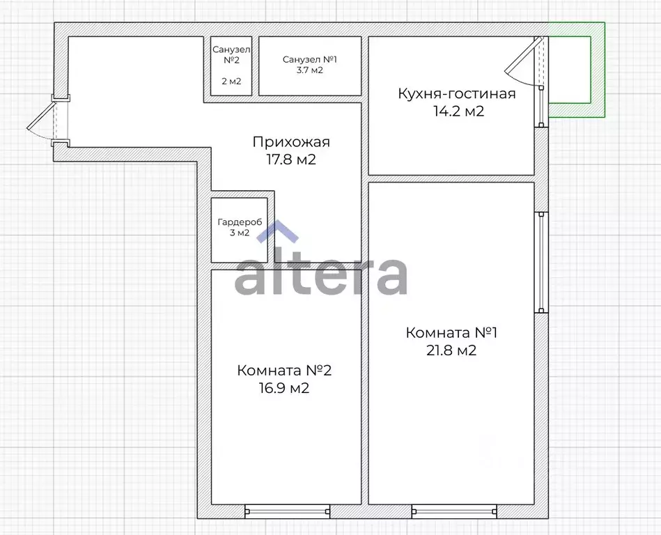 2-к кв. Татарстан, Казань проезд Юнуса Ахметзянова, 8 (76.4 м) - Фото 2