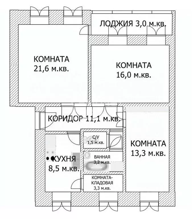 3-к кв. Пермский край, Краснокамск ул. Карла Либкнехта, 6 (79.4 м) - Фото 2