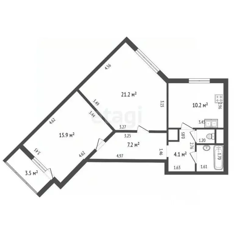 2-к кв. Санкт-Петербург 5-й Предпортовый проезд, 12к1 (62.4 м) - Фото 1