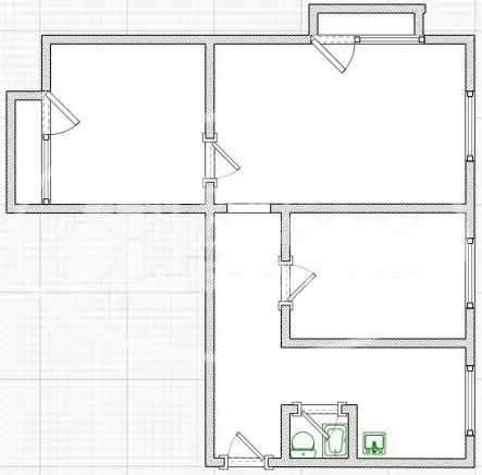 3-к. квартира, 56 м, 1/9 эт. - Фото 0