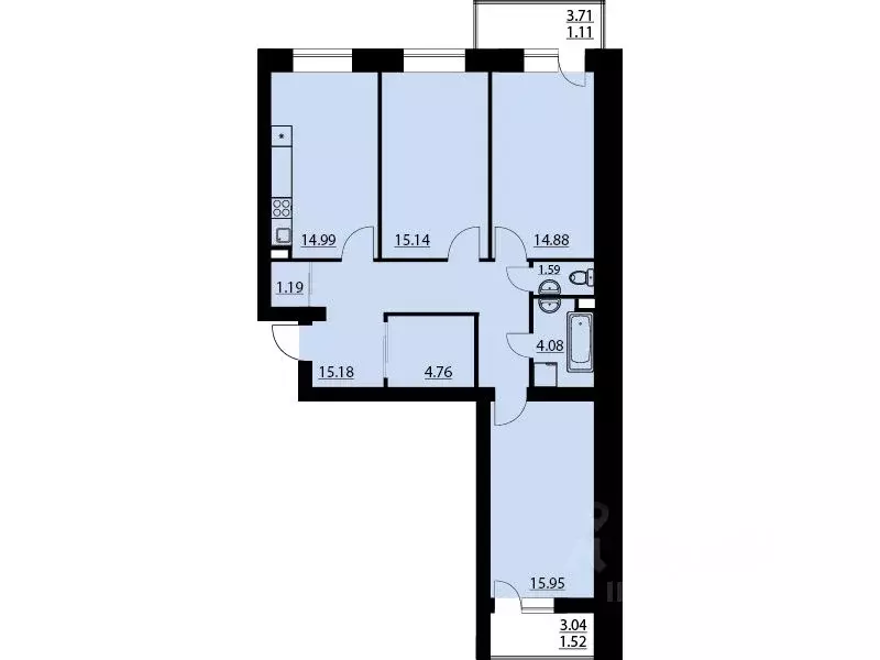 3-к кв. Воронежская область, Рамонский район, Яменское с/пос, пос. ... - Фото 1