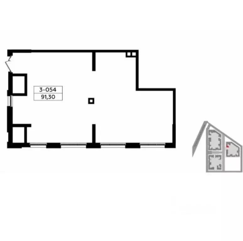 Помещение свободного назначения в Москва № 160 кв-л, 1Вк4 (91 м) - Фото 2