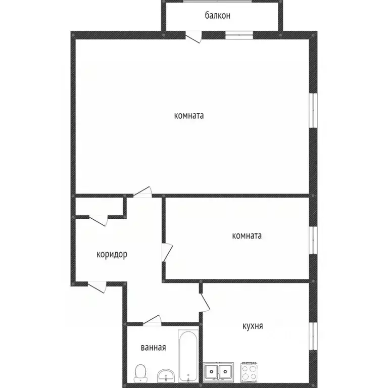 2-к кв. Свердловская область, Нижний Тагил ул. Жуковского, 9 (43.8 м) - Фото 2