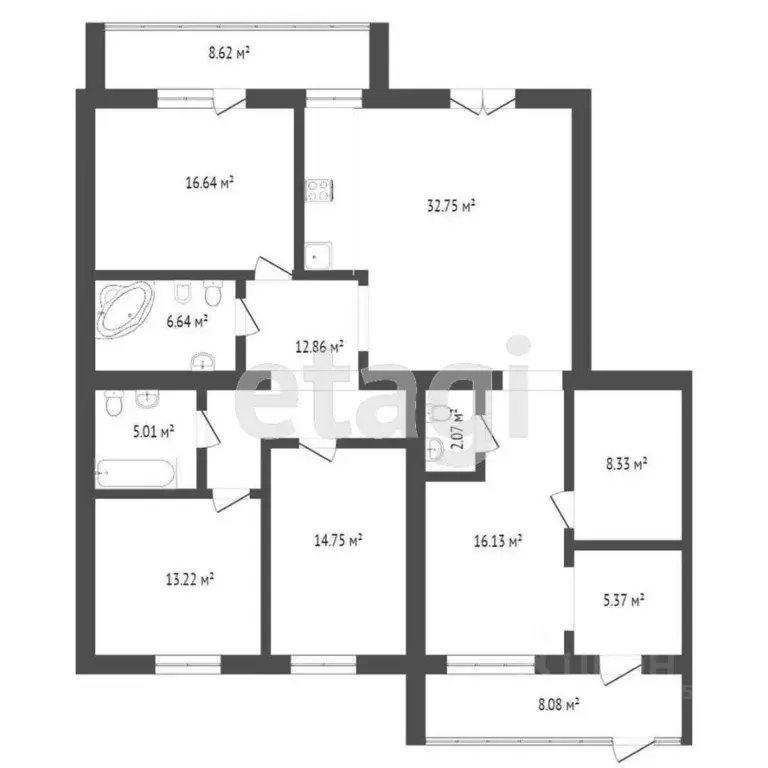 3-к кв. Тюменская область, Тюмень ул. Тимофея Кармацкого, 7к1 (132.2 ... - Фото 0