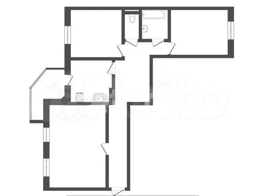 3-к. квартира, 69,8 м, 5/9 эт. - Фото 0