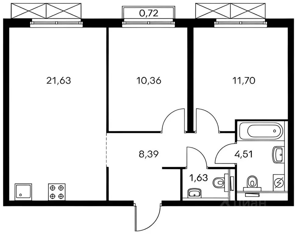 2-к кв. Москва Большая Филевская ул., 3к3 (60.0 м) - Фото 2