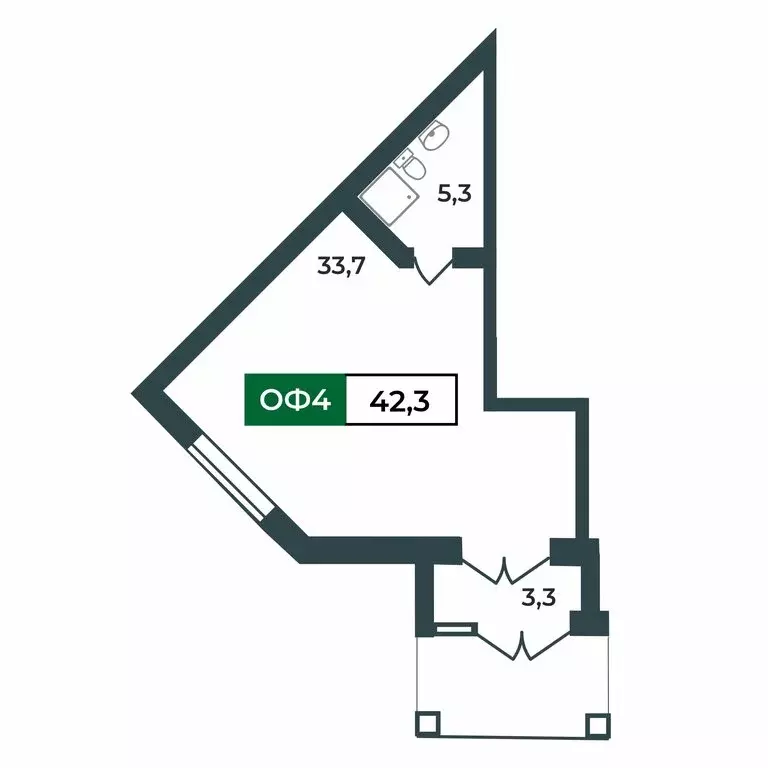 Офис (42.3 м) - Фото 2