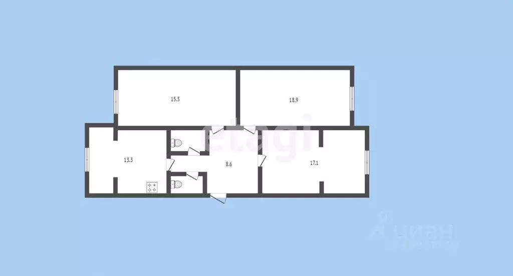 3-к кв. Карачаево-Черкесия, Черкесск ул. Космонавтов, 74 (78.0 м) - Фото 0