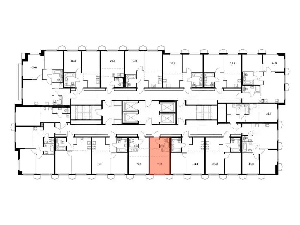 Квартира-студия, 20,1 м, 10/24 эт. - Фото 1