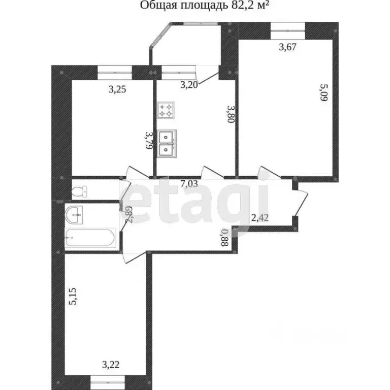 3-к кв. Ханты-Мансийский АО, Сургут ул. Ивана Захарова, 27/1 (82.2 м) - Фото 1