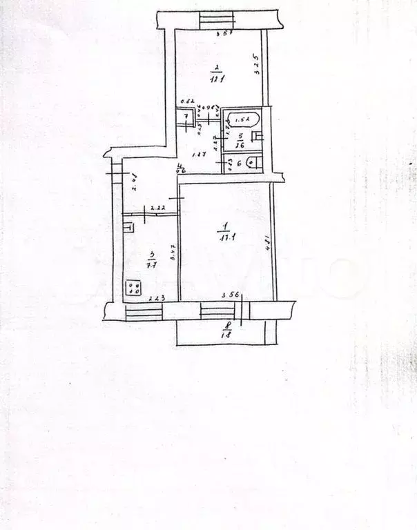 2-к. квартира, 53 м, 4/5 эт. - Фото 0