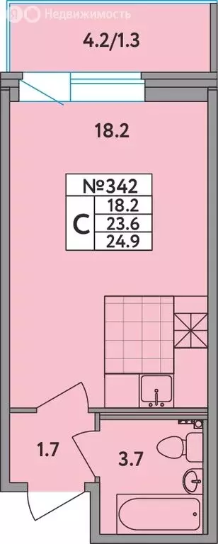 Квартира-студия: Новое Девяткино, Главная улица, 2 (24.9 м) - Фото 1