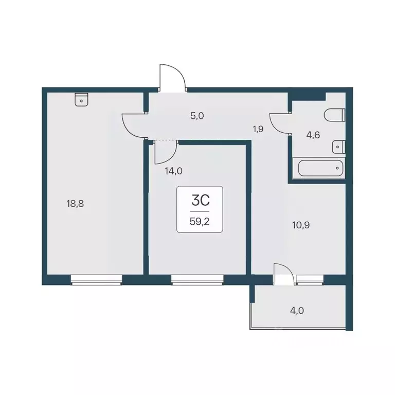 3-к кв. Новосибирская область, Новосибирск Кедровая ул., 80/3 (59.2 м) - Фото 0
