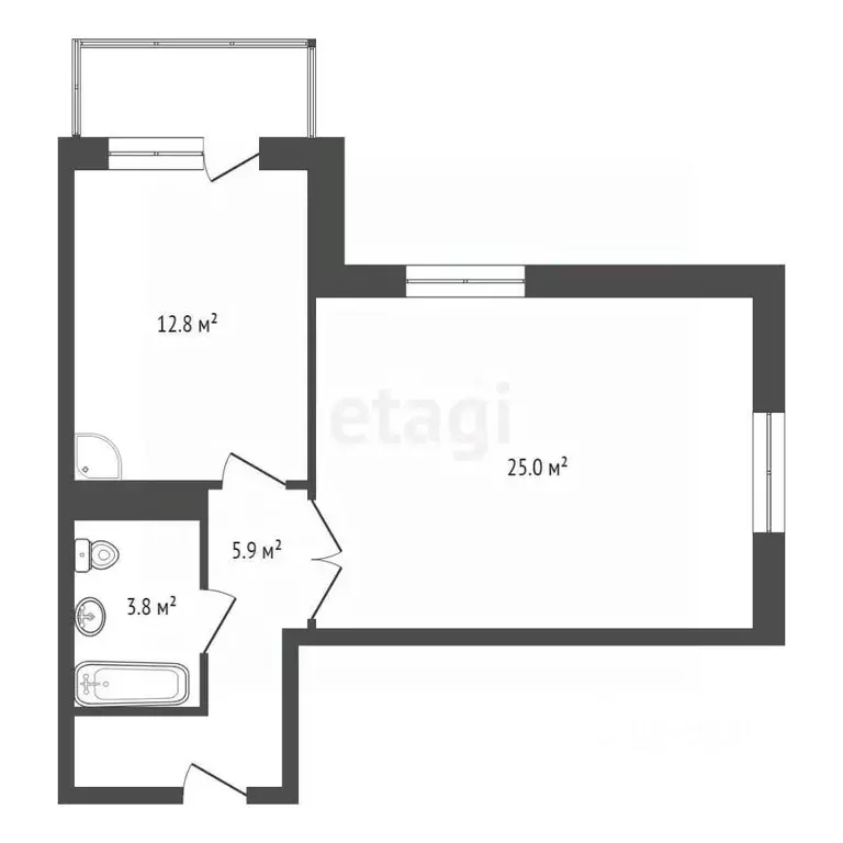 1-к кв. Красноярский край, Красноярск Караульная ул., 39А (47.8 м) - Фото 1