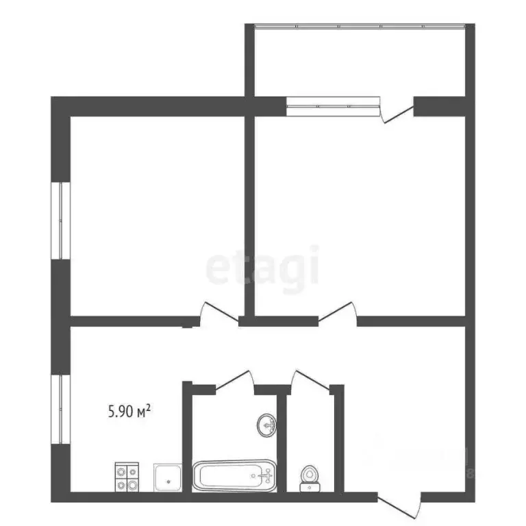 2-к кв. Омская область, Омск ул. 5-я Кордная, 26 (31.5 м) - Фото 0