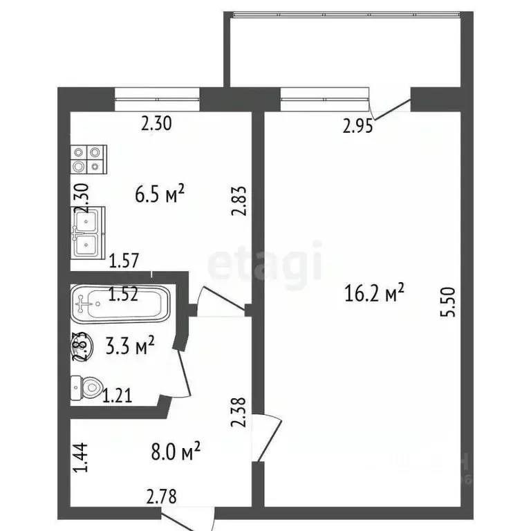 1-к кв. Крым, Саки ул. Интернациональная (30.6 м) - Фото 2
