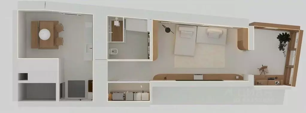 1-к кв. Татарстан, Казань Горки-3 мкр, Экопарк Дубрава мкр, ул. ... - Фото 2