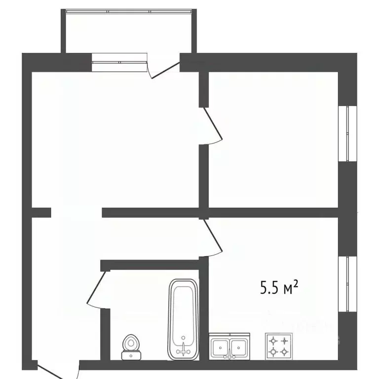 1-к кв. Челябинская область, Челябинск ул. Румянцева, 5 (31.5 м) - Фото 1