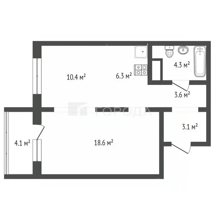 1-к кв. Новосибирская область, Новосибирск Игарская ул., 6 (50.2 м) - Фото 0