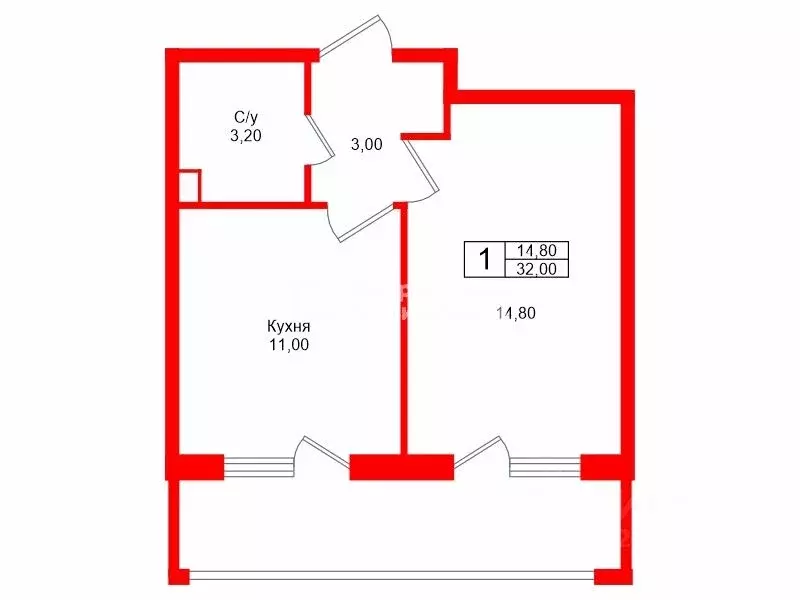 1-к кв. Санкт-Петербург Яхтенная ул., 28 (32.0 м) - Фото 1