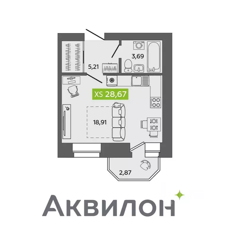 Студия Архангельская область, Северодвинск Квартал № 100 жилой ... - Фото 0
