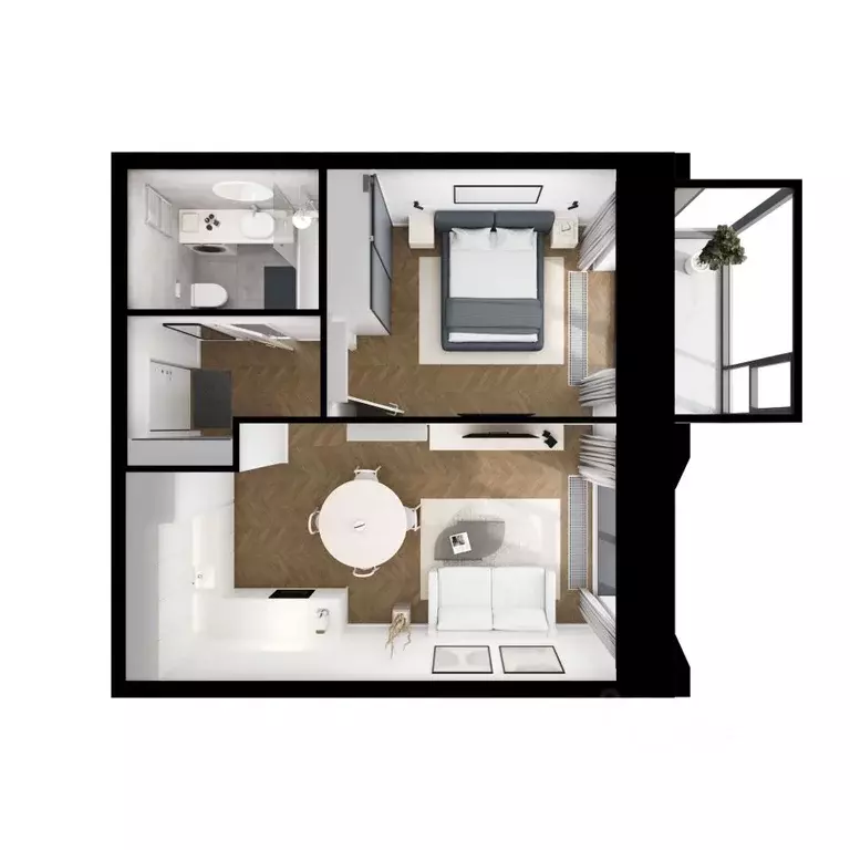 1-к кв. Татарстан, Казань Ботаническая 3 жилой комплекс, 1 (42.2 м) - Фото 2