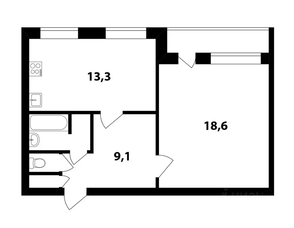 1-к кв. Санкт-Петербург Белградская ул., 6К7 (44.3 м) - Фото 1