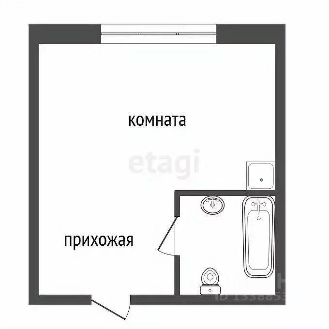 Студия Красноярский край, Красноярск ул. Демьяна Бедного, 22 (12.9 м) - Фото 2