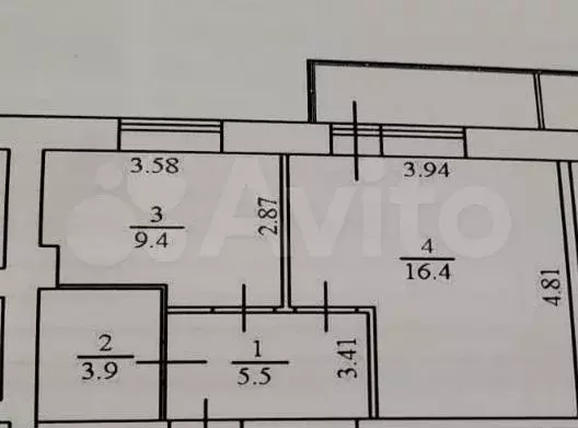 1-к. квартира, 38 м, 2/9 эт. - Фото 1