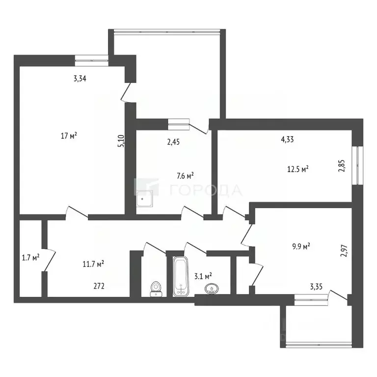 3-к кв. Алтайский край, Барнаул просп. Ленина, 151 (64.0 м) - Фото 1