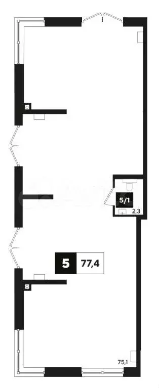 Продам офисное помещение, 77.4 м - Фото 0