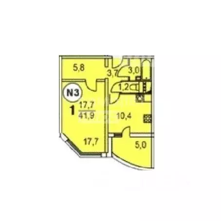 1-к кв. Москва Большая Очаковская ул., 1 (41.2 м) - Фото 2