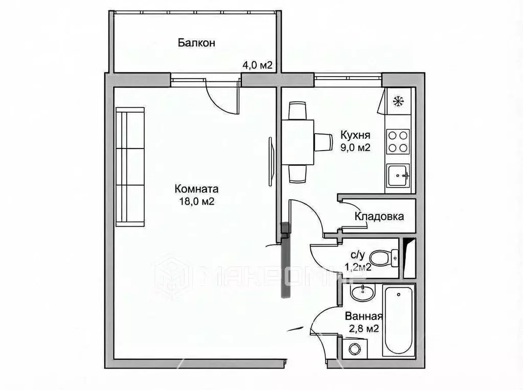 1-к кв. Челябинская область, Челябинск ул. Братьев Кашириных, 105 ... - Фото 2