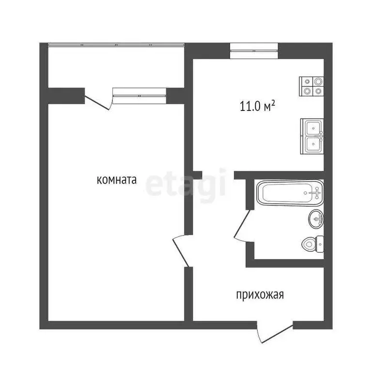 1-комнатная квартира: Муром, 1-я Новослободская улица, 4 (36.4 м) - Фото 0