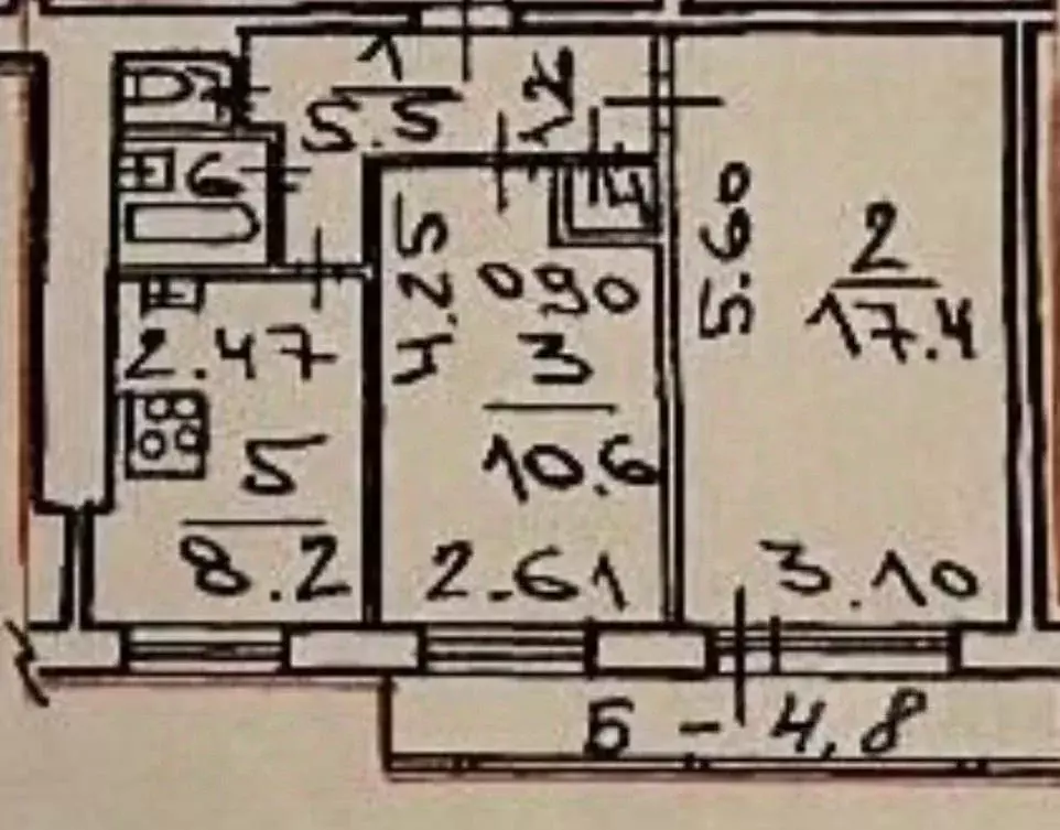2-к кв. Санкт-Петербург просп. Маршала Блюхера, 55 (45.2 м) - Фото 2
