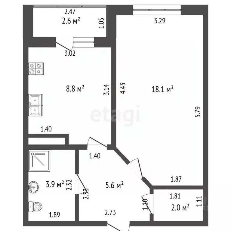 1-к кв. Ростовская область, Батайск ул. Северная Звезда, 2/1 (38.4 м) - Фото 2