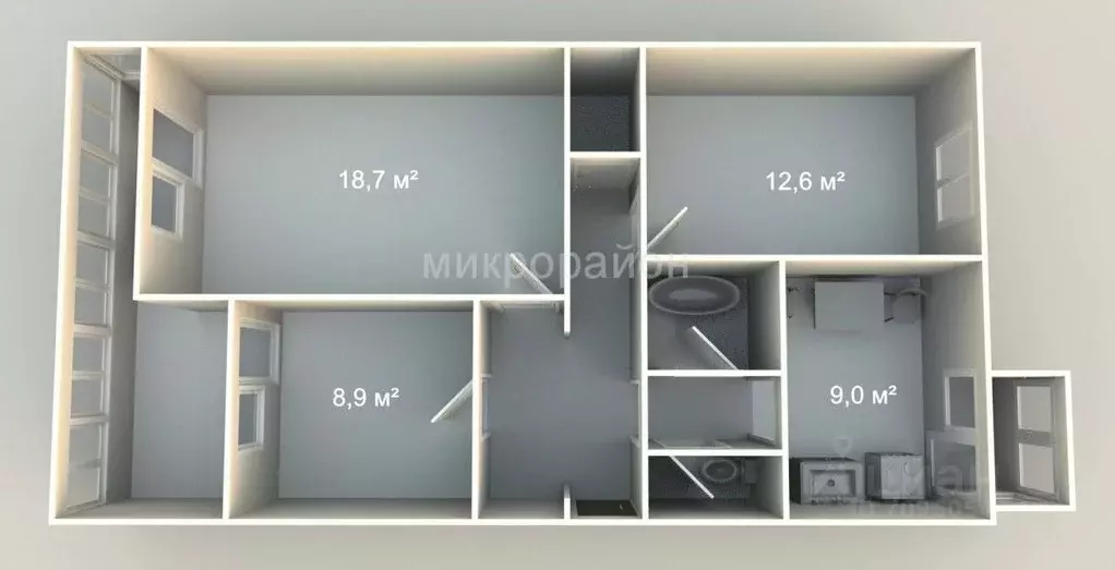 3-к кв. Крым, Джанкой ул. Ленина, 19 (65.1 м) - Фото 2