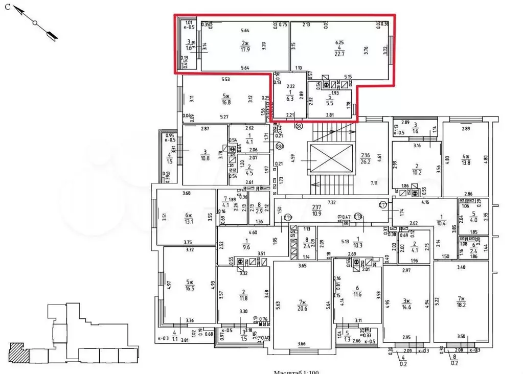 1-к. квартира, 54 м, 8/9 эт. - Фото 1
