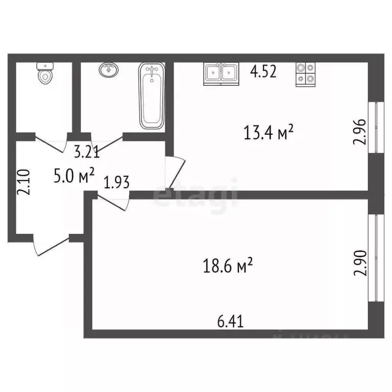 1-к кв. Пермский край, Чернушка Красноармейская ул., 99 (42.0 м) - Фото 1