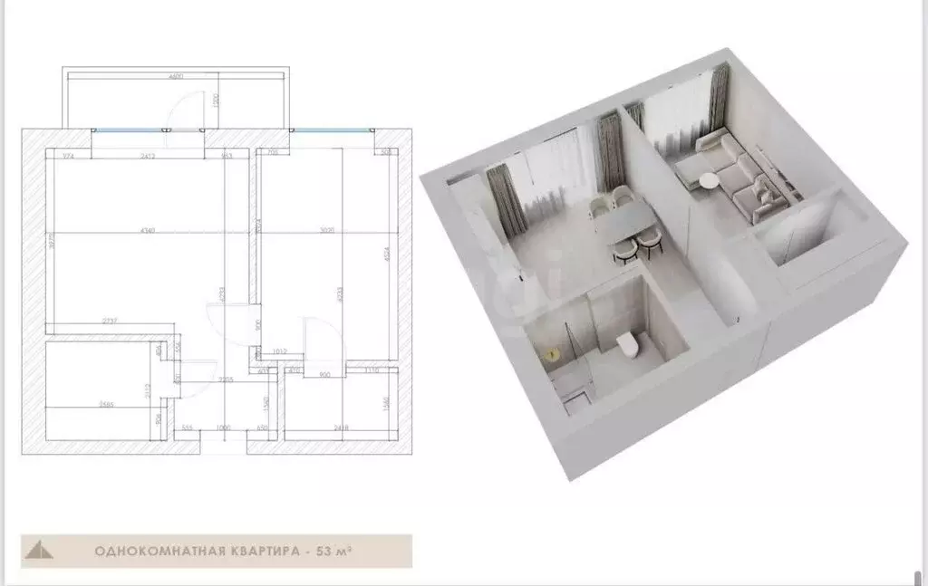 1-комнатная квартира: Владикавказ, улица Алихана Гагкаева, 11 (53 м) - Фото 0