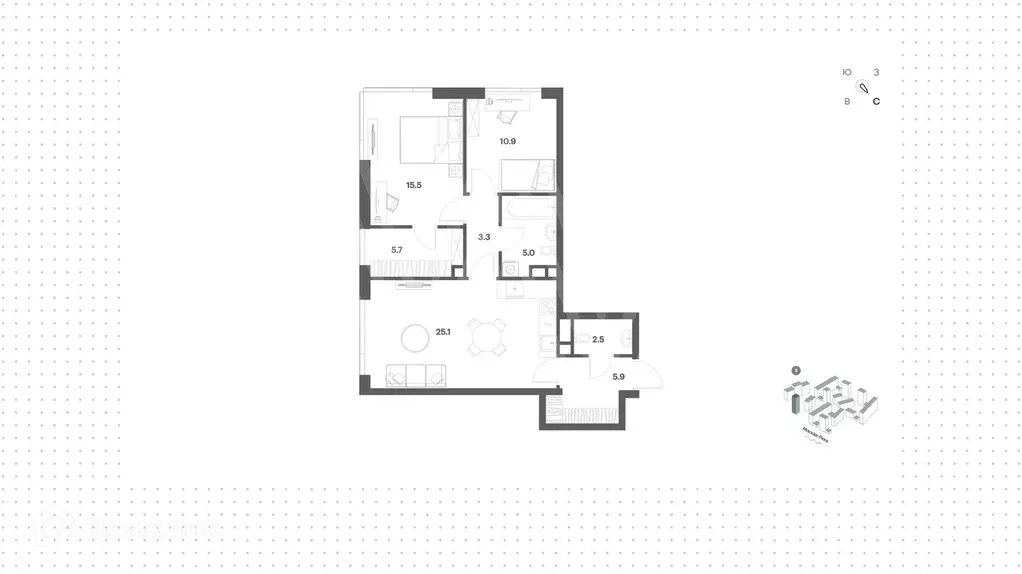 Продаётся 2-к квартира, 73.9 м - Фото 1