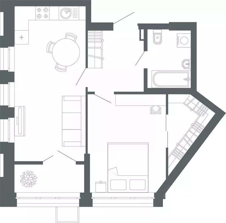 1-к кв. Свердловская область, Екатеринбург ул. Мира, 47/6 (53.8 м) - Фото 1